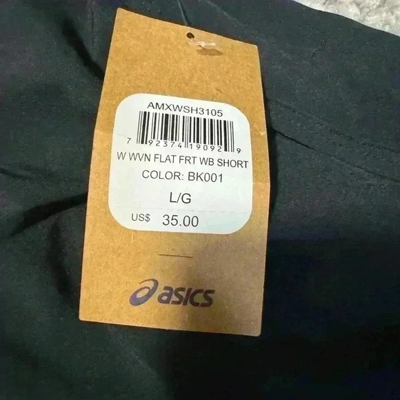 ASICS black running shorts with liner new with tags woman’s large - Picture 5 of 6